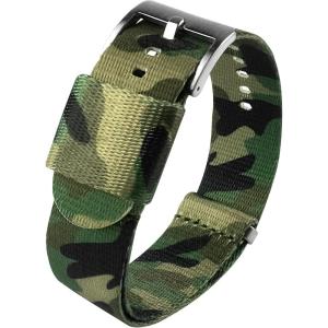 imageBARTON Elite NATO Style Watch Strap  18mm 20mm 22mm or 24mm  Seat Belt Nylon Watch BandsClassic Camouflage