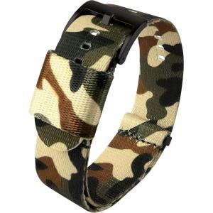 imageBARTON Elite NATO Style Watch Strap  18mm 20mm 22mm or 24mm  Seat Belt Nylon Watch BandsForest Camouflage  Black PVD