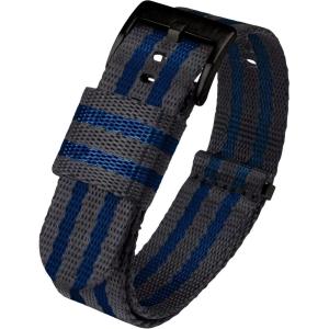 imageBARTON Elite NATO Style Watch Strap  18mm 20mm 22mm or 24mm  Seat Belt Nylon Watch BandsGrey  Blue Stripes  Black