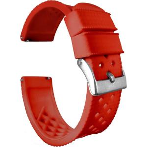 imageBARTON TropicalStyle 20 Watch Bands  Quick Release  Choose Strap Color ampamp Size  18mm 19mm 20mm 21mm 22mm 23mm ampamp 24mm Watch StrapsCrimson Red