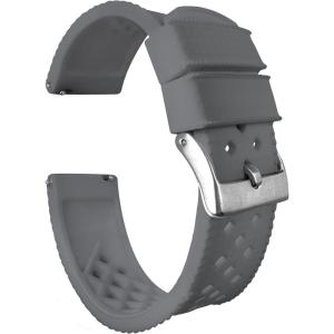 imageBARTON TropicalStyle 20 Watch Bands  Quick Release  Choose Strap Color ampamp Size  18mm 19mm 20mm 21mm 22mm 23mm ampamp 24mm Watch StrapsSmoke Grey