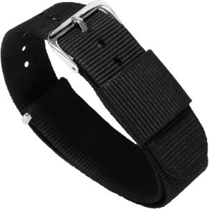 imageBARTON WATCH BANDS  Ballistic Nylon NATO Style Straps  Choice of Color Length ampamp Width 18mm 20mm 22mm or 24mmBlack