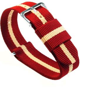 imageBARTON WATCH BANDS  Ballistic Nylon NATO Style Straps  Choice of Color Length ampamp Width 18mm 20mm 22mm or 24mmCrimsonKhaki
