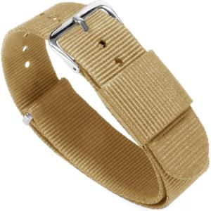 imageBARTON WATCH BANDS  Ballistic Nylon NATO Style Straps  Choice of Color Length ampamp Width 18mm 20mm 22mm or 24mmKhaki