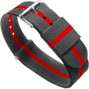 imageBARTON WATCH BANDS  Ballistic Nylon NATO Style Straps  Choice of Color Length ampamp Width 18mm 20mm 22mm or 24mmSmokeCherry