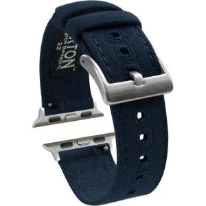 imageBARTON WATCH BANDS  Canvas Watch Bands Compatible with Apple Watch Models  1 2 3 4 5 6 7 8 9 10 SE Ultra ampamp Ultra 2Navy Blue