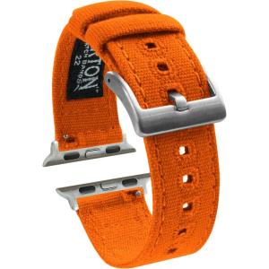 imageBARTON WATCH BANDS  Canvas Watch Bands Compatible with Apple Watch Models  1 2 3 4 5 6 7 8 9 10 SE Ultra ampamp Ultra 2Pumpkin Orange