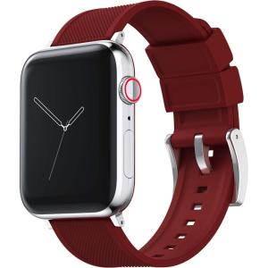 imageBARTON WATCH BANDS  Elite Silicone Watch Bands Compatible with Apple Watch Models  1 2 3 4 5 6 7 8 9 10 SE Ultra ampamp Ultra 2Crimson Red