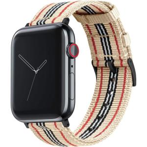 imageBARTON WATCH BANDS  Military Style Nylon Watch Bands Compatible with Apple Watch Models  1 2 3 4 5 6 7 8 9 10 SE Ultra ampamp Ultra 2Retro Black Hardware