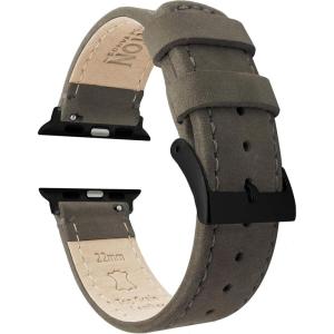 imageBARTON WATCH BANDS  Top Grain Leather Watch Bands Compatible with Apple Watch Models  1 2 3 4 5 6 7 8 9 10 SE Ultra ampamp Ultra 2Espresso Brown Leather  Stitching Black Hardware