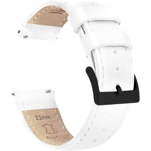 imageBARTON WATCH BANDS  Top Grain Leather Watch Bands Compatible with Apple Watch Models  1 2 3 4 5 6 7 8 9 10 SE Ultra ampamp Ultra 2White Leather  White Stitching