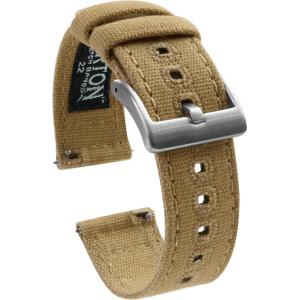 imageBARTON WATCH BANDS 18mm Khaki  Canvas Quick Release Watch Band Straps  Choose Color ampamp Width  18mm 19mm 20mm 21mm 22mm 23mm or 24mm