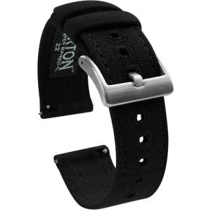 imageBARTON WATCH BANDS Quick Release Canvas Watch Band Straps Black 20mm
