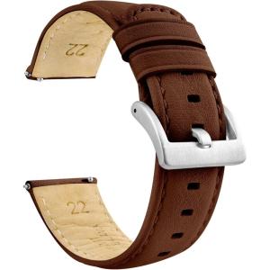 imageBARTON WaterResistant Leather Watch Bands  Quick Release  Choose Strap Color ampamp Size  18mm 20mm 22mm ampamp 24mm Watch StrapsLight Brown