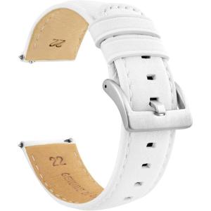 imageBARTON WaterResistant Leather Watch Bands  Quick Release  Choose Strap Color ampamp Size  18mm 20mm 22mm ampamp 24mm Watch StrapsWhite