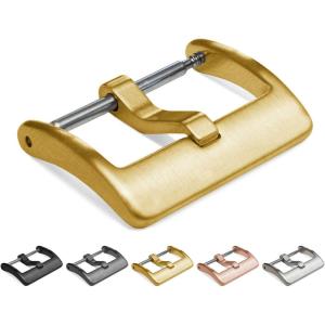 imageBarton Elite Watch Band Replacement Buckle  Brushed 316L Stainless Steel  16mm 18mm 20mm 22mm ampamp 24mmGold