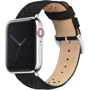 imageBARTON WATCH BANDS  Horween Leather Watch Bands Compatible with Apple Watch Models  1 2 3 4 5 6 7 8 9 10 SE Ultra ampamp Ultra 2Black Racing Style