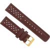 imageBarton Racing amp Rally Horween Leather Straps with Integrated Quick Release Spring Bars  Standard Length fits Wrists 5 to 818mm 19mm 20mm 21mm 22mm 23mm amp 24mm Watch Bands  Choose Strap Color amp WidthChocolate Racing Style  Gold Buckle