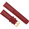 imageBarton Racing amp Rally Horween Leather Straps with Integrated Quick Release Spring Bars  Standard Length fits Wrists 5 to 818mm 19mm 20mm 21mm 22mm 23mm amp 24mm Watch Bands  Choose Strap Color amp WidthCrimson Red Racing Style  Gold Buckle