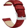 imageBARTON WATCH BANDS 22mm Crimson Red  Long  Alligator Grain  Quick Release Leather Watch Bands
