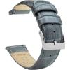 imageBARTON WATCH BANDS 22mm Smoke Grey  Long  Alligator Grain  Quick Release Leather Watch Bands