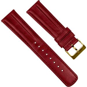 imageBarton Racing amp Rally Horween Leather Straps with Integrated Quick Release Spring Bars  Standard Length fits Wrists 5 to 818mm 19mm 20mm 21mm 22mm 23mm amp 24mm Watch Bands  Choose Strap Color amp WidthCrimson Red Classic Style  Gold Buckle