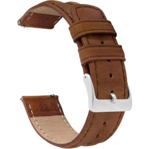 imageBarton Racing amp Rally Horween Leather Straps with Integrated Quick Release Spring Bars  Standard Length fits Wrists 5 to 818mm 19mm 20mm 21mm 22mm 23mm amp 24mm Watch Bands  Choose Strap Color amp WidthCaramel Brown Classic Style