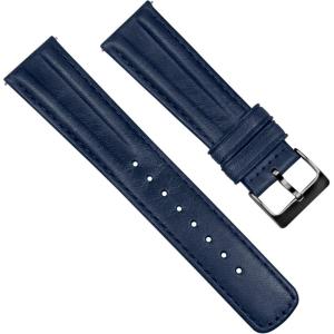 imageBarton Racing amp Rally Horween Leather Straps with Integrated Quick Release Spring Bars  Standard Length fits Wrists 5 to 818mm 19mm 20mm 21mm 22mm 23mm amp 24mm Watch Bands  Choose Strap Color amp WidthNavy Blue Classic Style  Gunmetal Buckle
