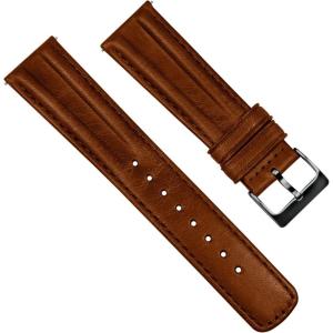 imageBarton Racing amp Rally Horween Leather Straps with Integrated Quick Release Spring Bars  Standard Length fits Wrists 5 to 818mm 19mm 20mm 21mm 22mm 23mm amp 24mm Watch Bands  Choose Strap Color amp WidthChocolate Brown Classic Style  Gunmetal Buckle