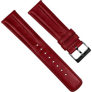 imageBarton Racing amp Rally Horween Leather Straps with Integrated Quick Release Spring Bars  Standard Length fits Wrists 5 to 818mm 19mm 20mm 21mm 22mm 23mm amp 24mm Watch Bands  Choose Strap Color amp WidthCrimson Red Classic Style  Gunmetal Buckle