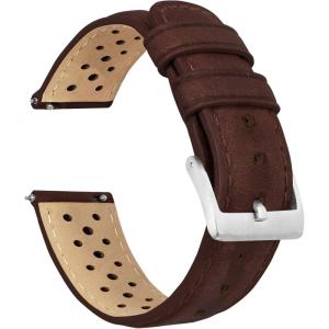 imageBarton Racing amp Rally Horween Leather Straps with Integrated Quick Release Spring Bars  Standard Length fits Wrists 5 to 818mm 19mm 20mm 21mm 22mm 23mm amp 24mm Watch Bands  Choose Strap Color amp WidthChocolate Racing Style