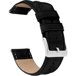 imageBarton Racing amp Rally Horween Leather Straps with Integrated Quick Release Spring Bars  Standard Length fits Wrists 5 to 818mm 19mm 20mm 21mm 22mm 23mm amp 24mm Watch Bands  Choose Strap Color amp WidthBlack Classic Style