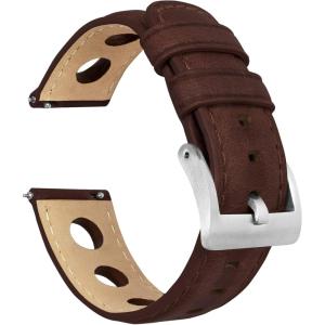 imageBarton Racing amp Rally Horween Leather Straps with Integrated Quick Release Spring Bars  Standard Length fits Wrists 5 to 818mm 19mm 20mm 21mm 22mm 23mm amp 24mm Watch Bands  Choose Strap Color amp WidthChocolate Rally Style