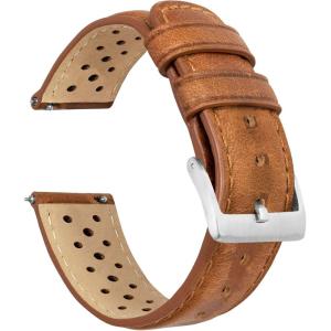 imageBarton Racing amp Rally Horween Leather Straps with Integrated Quick Release Spring Bars  Standard Length fits Wrists 5 to 818mm 19mm 20mm 21mm 22mm 23mm amp 24mm Watch Bands  Choose Strap Color amp WidthCaramel Racing Style