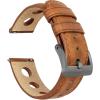 image19mm Caramel  BARTON Rally Horween Leather Gunmetal Buckle Watch Bands  Quick Release  Choose Strap Color amp Width