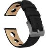 image19mm Black  BARTON Rally Horween Leather Gunmetal Buckle Watch Bands  Quick Release  Choose Strap Color amp Width