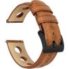 image19mm Caramel  BARTON Rally Horween Leather Black Buckle Watch Bands  Quick Release  Choose Strap Color amp Width