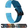 imageBARTON Elite Silicone Watch Bands  Quick Release  Choose Strap Color amp Buckle Color Stainless Steel Black PVD or Gunmetal Grey  18mm 20mm 22mm amp 24mm Watch StrapsTwo Toned Blue Flatwater  Black PVD Buckle