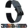 imageBARTON Elite Silicone Watch Bands  Quick Release  Choose Strap Color amp Buckle Color Stainless Steel Black PVD or Gunmetal Grey  18mm 20mm 22mm amp 24mm Watch StrapsSmoke Grey Top  Black Bottom  Black PVD Buckle