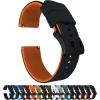 imageBARTON Elite Silicone Watch Bands  Quick Release  Choose Strap Color amp Buckle Color Stainless Steel Black PVD or Gunmetal Grey  18mm 20mm 22mm amp 24mm Watch StrapsBlack Top  Pumpkin Orange Bottom  Black PVD Buckle