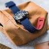 imageBARTON Elite Silicone Watch Bands  Quick Release  Choose Strap Color amp Buckle Color Stainless Steel Black PVD or Gunmetal Grey  18mm 20mm 22mm amp 24mm Watch StrapsNavy Blue Top  Crimson Red Bottom  Black PVD Buckle
