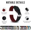 imageBARTON Elite Silicone Watch Bands  Quick Release  Choose Strap Color amp Buckle Color Stainless Steel Black PVD or Gunmetal Grey  18mm 20mm 22mm amp 24mm Watch StrapsBlack Top  Crimson Red Bottom  Gunmetal Grey