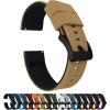 imageBARTON Elite Silicone Watch Bands  Quick Release  Choose Strap Color amp Buckle Color Stainless Steel Black PVD or Gunmetal Grey  18mm 20mm 22mm amp 24mm Watch StrapsKhaki Tan Top  Black Bottom  Black PVD Buckle
