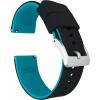 imageBARTON Elite Silicone Watch Bands  Quick Release  Choose Strap Color amp Buckle Color Stainless Steel Black PVD or Gunmetal Grey  18mm 20mm 22mm amp 24mm Watch StrapsBlack Top  Aqua Blue Bottom