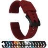 imageBARTON Elite Silicone Watch Bands  Quick Release  Choose Strap Color amp Buckle Color Stainless Steel Black PVD or Gunmetal Grey  18mm 20mm 22mm amp 24mm Watch StrapsCrimson Red  Black PVD Buckle
