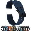 imageBARTON Elite Silicone Watch Bands  Quick Release  Choose Strap Color amp Buckle Color Stainless Steel Black PVD or Gunmetal Grey  18mm 20mm 22mm amp 24mm Watch StrapsNavy Blue  Black PVD Buckle