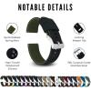 imageBARTON Elite Silicone Watch Bands  Quick Release  Choose Strap Color amp Buckle Color Stainless Steel Black PVD or Gunmetal Grey  18mm 20mm 22mm amp 24mm Watch StrapsBlack Top  Army Green Bottom  Gunmetal Grey