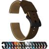 imageBARTON Elite Silicone Watch Bands  Quick Release  Choose Strap Color amp Buckle Color Stainless Steel Black PVD or Gunmetal Grey  18mm 20mm 22mm amp 24mm Watch StrapsChocolate Brown Top  Khaki Bottom  Black PVD Buckle