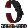 imageBARTON Elite Silicone Watch Bands  Quick Release  Choose Strap Color amp Buckle Color Stainless Steel Black PVD or Gunmetal Grey  18mm 20mm 22mm amp 24mm Watch StrapsBlack Top  Crimson Red Bottom  Black PVD Buckle