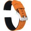 imageBARTON Elite Silicone Watch Bands  Quick Release  Choose Strap Color amp Buckle Color Stainless Steel Black PVD or Gunmetal Grey  18mm 20mm 22mm amp 24mm Watch StrapsPumpkin Orange Top  Black Bottom